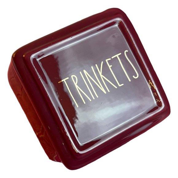 RAE DUNN Set of 2 Jewelry Boxes - Trinkets and Treasures Ceramic Box Set NEW - Picture 12 of 16